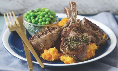 Rosemary Lamb Chops With Carrot & Parsnip Mash